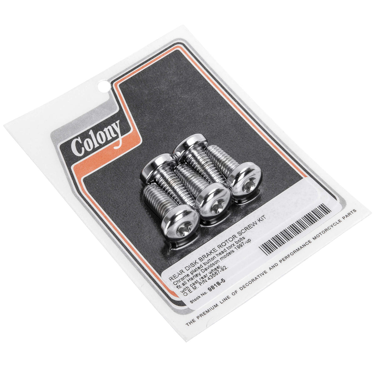 Colony Machine #9818-5 Rear Disc Brake Rotor Torx Bolt Kit 1997-Up