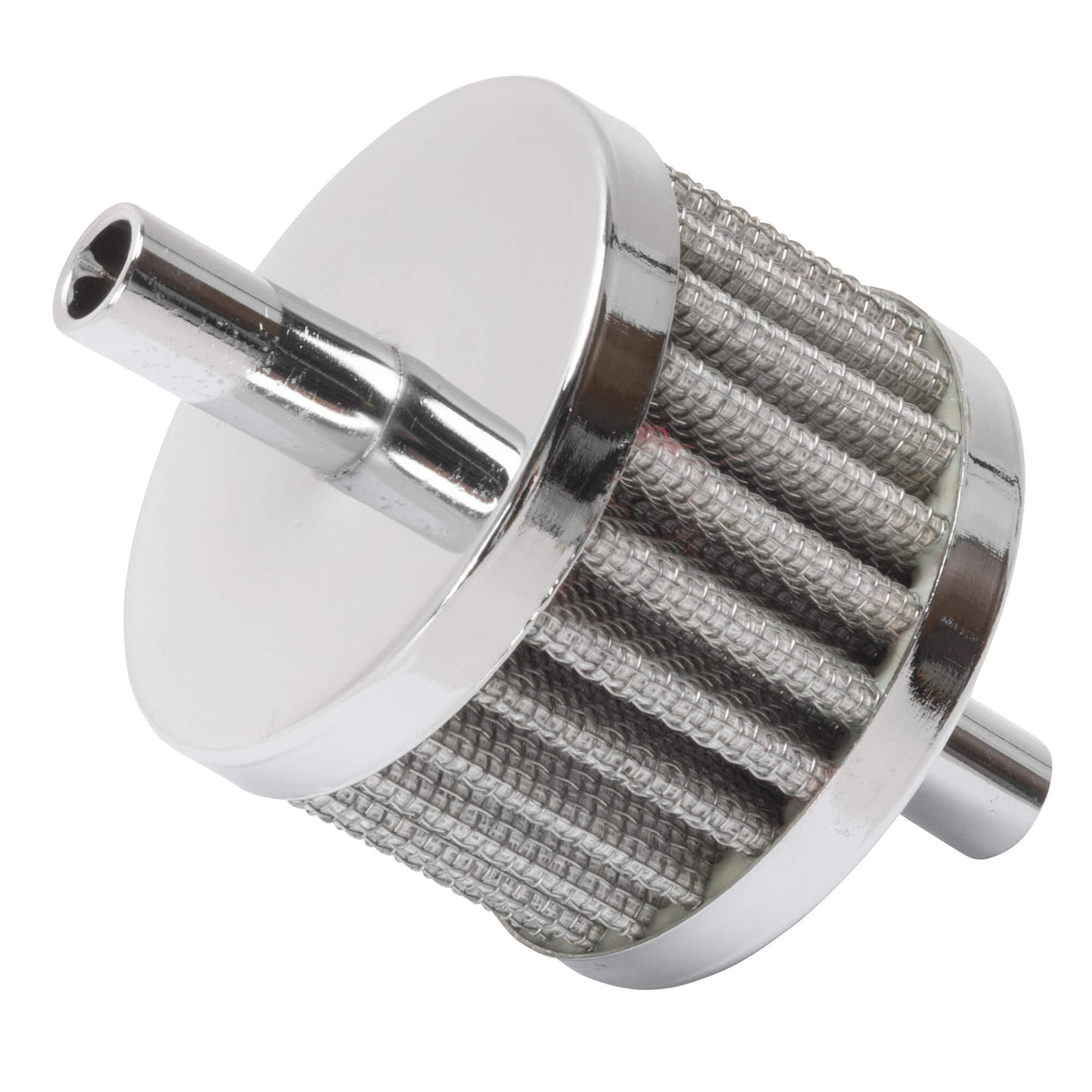 Cycle Standard Crankcase Breather Filter Chrome 3/8" Hose Dual