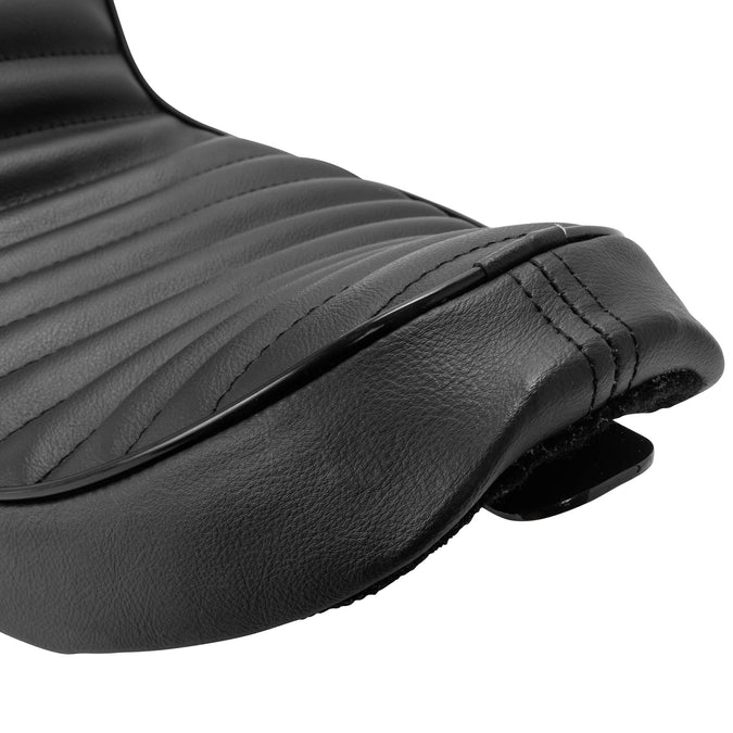 Traditional King and Queen Seat - Black H-Pleat - 2004-2021 Harley-Davidson Sportsters