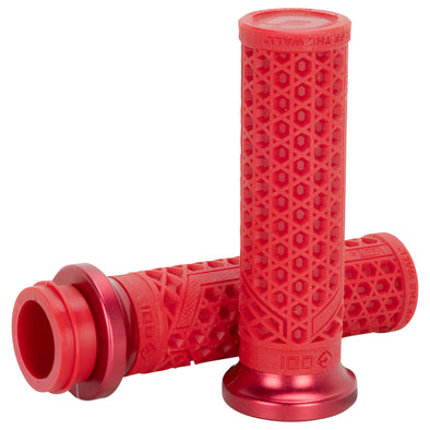 Vans V-Twin Lock-On TBW Grips by ODI - Dark Red/Red Anodize - 1"