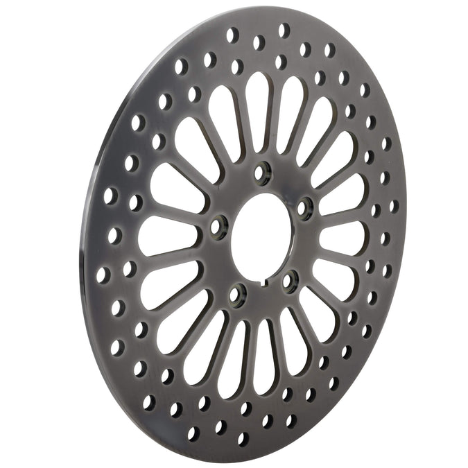 18 Spoke Black Stainless Steel Brake Rotor - 11.5 inches - Front - Replaces Harley-Davidson OEM# 44136-92/44156-00