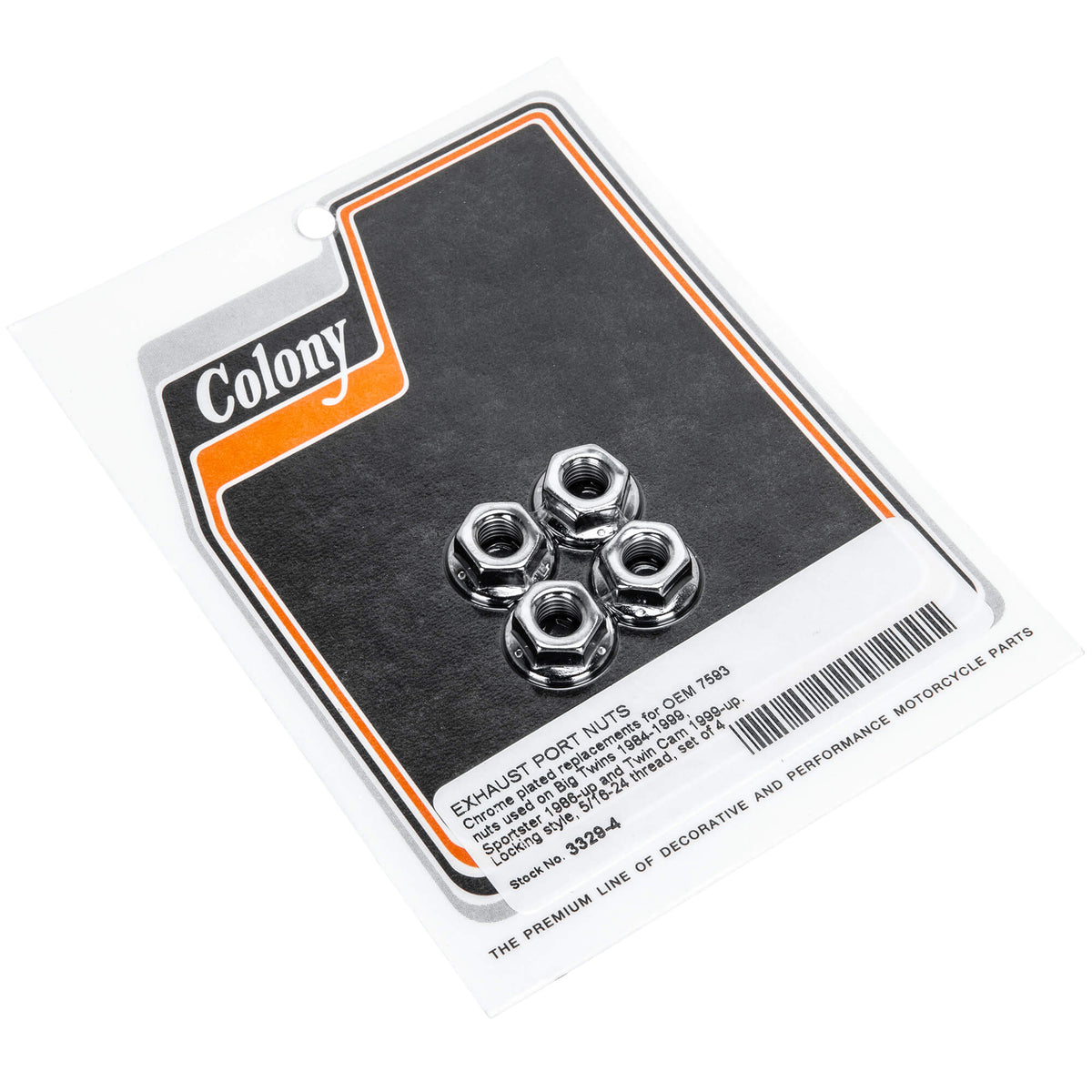 Colony Machine #3329-4 Exhaust Port Nuts 1984-1999 Harley-Davidson
