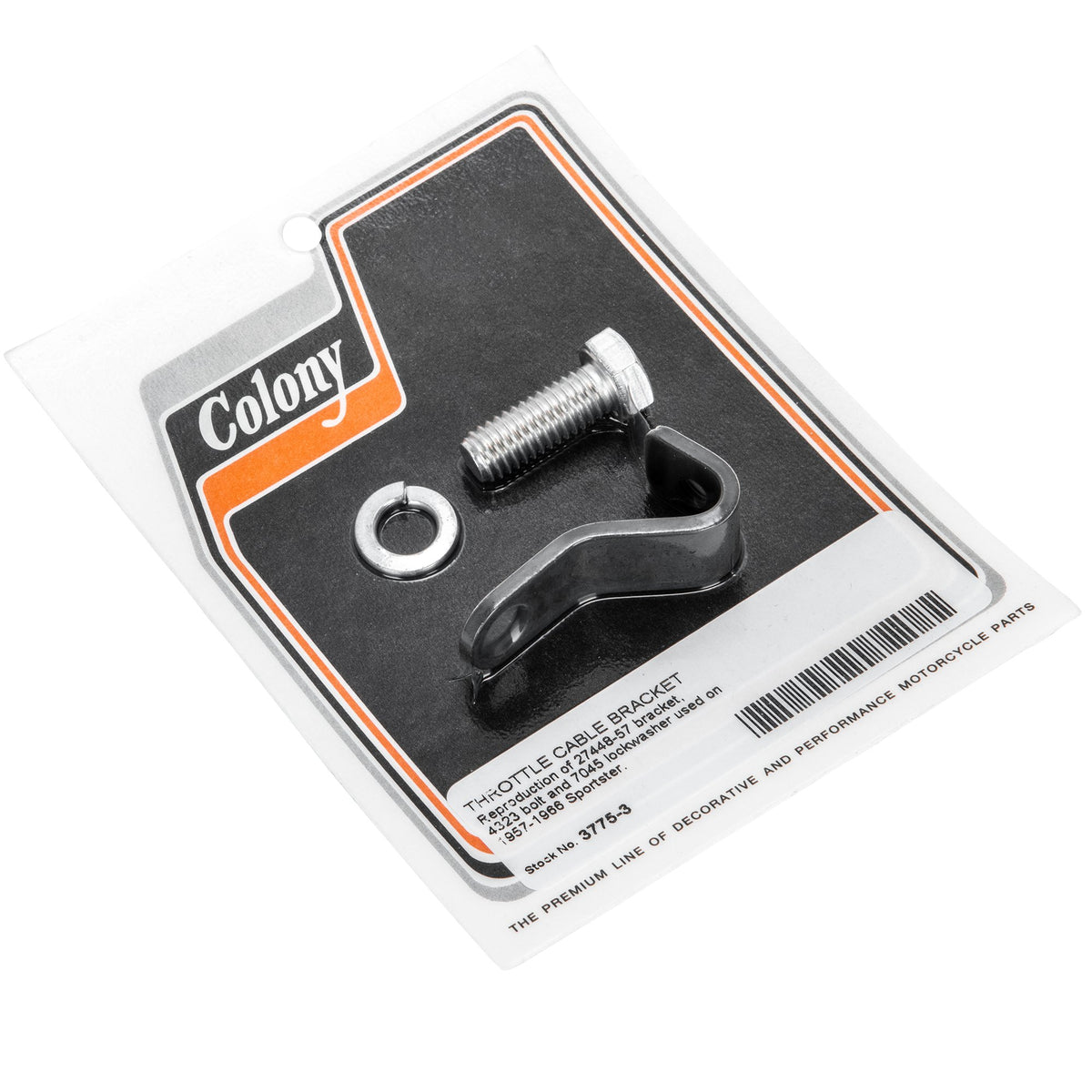 Colony Machine #3775-3 Throttle Cable Bracket Kit 1957-1966 Harley