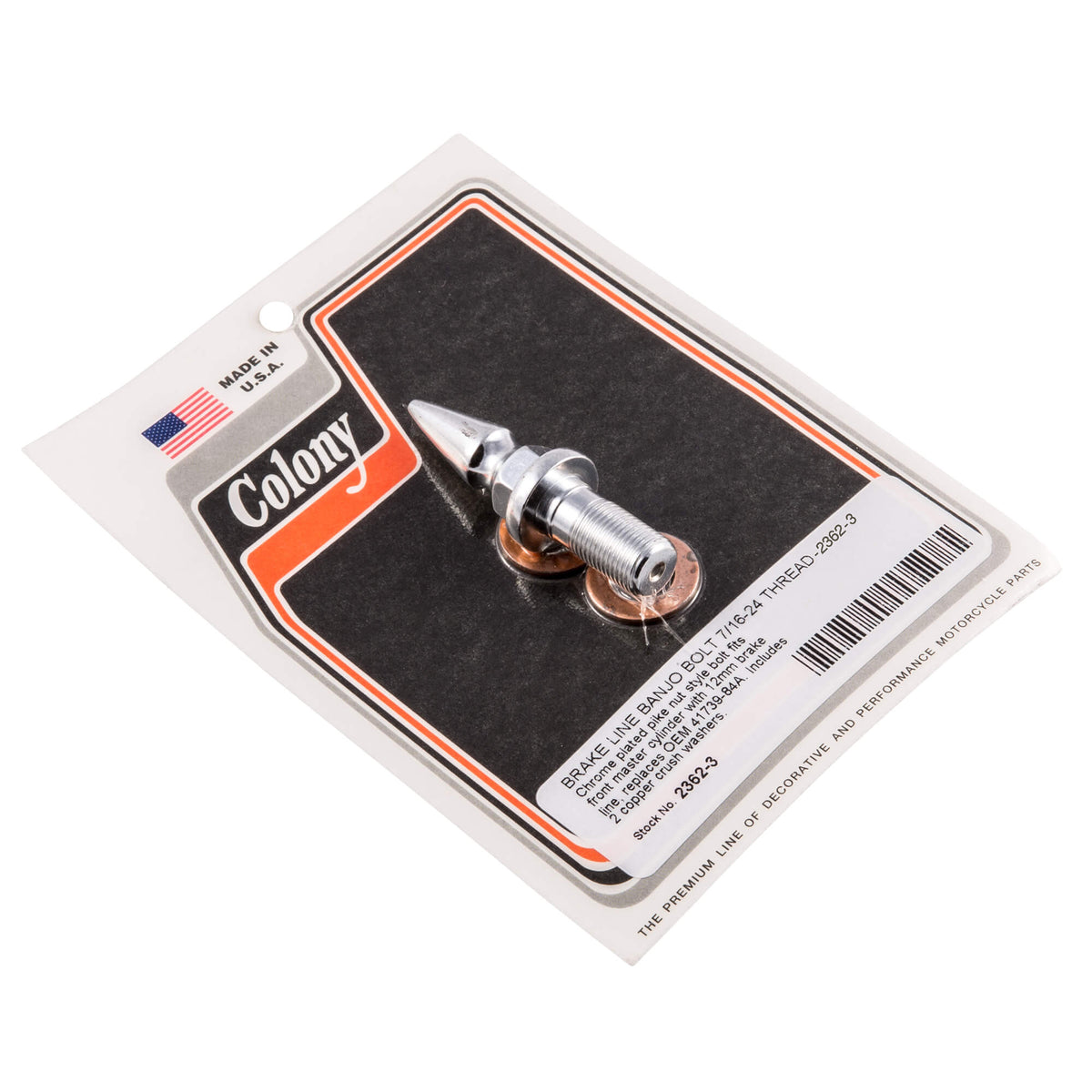 Colony Machine #2362-3 Pike Nut 12mm Brake Line Banjo Bolt 7/16-24