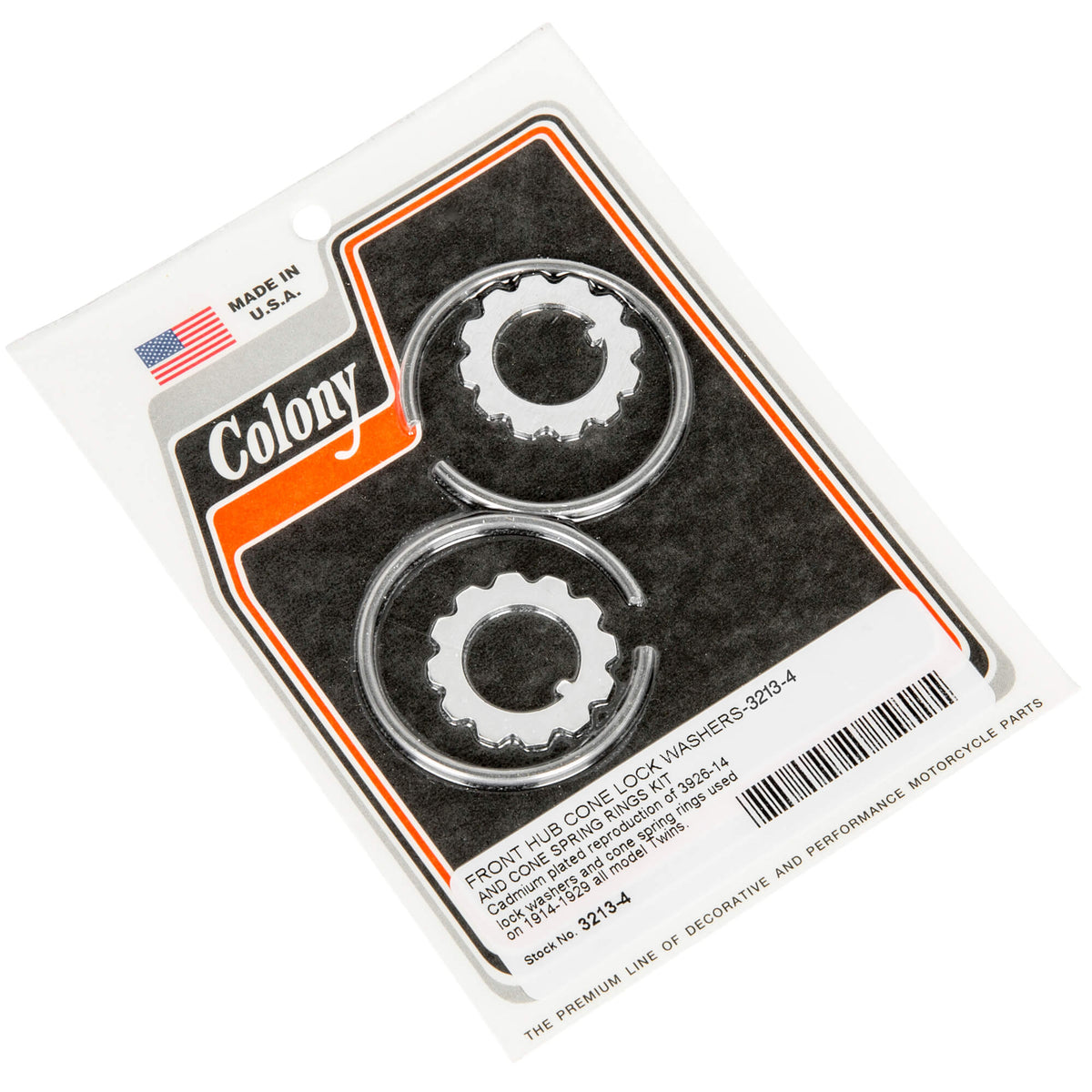 Colony Machine #3213-4 Front Hub Cone Lock Washers & Spring Rings