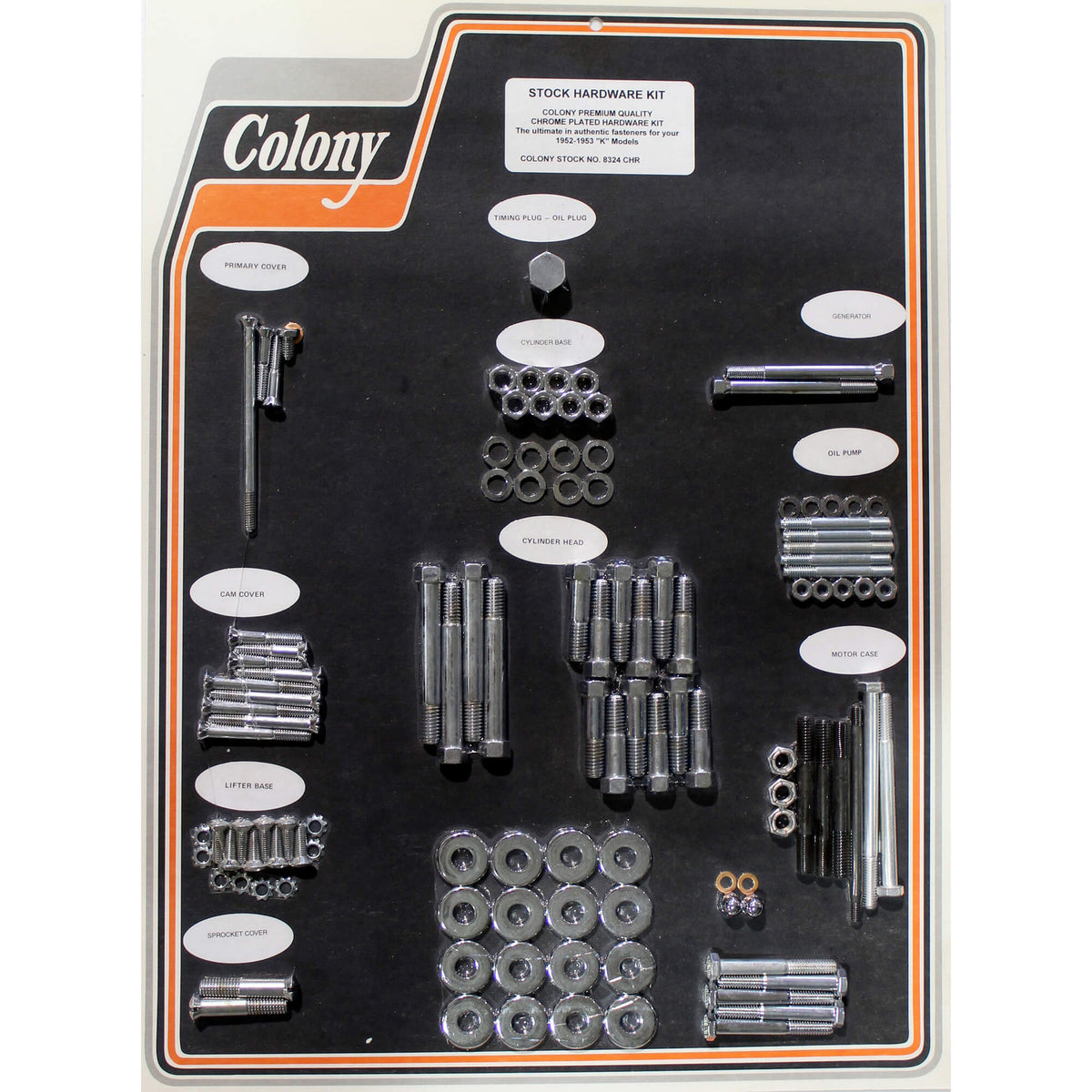 Colony Machine 8324 CHR Complete Stock Hardware Kit 19521953 Harley
