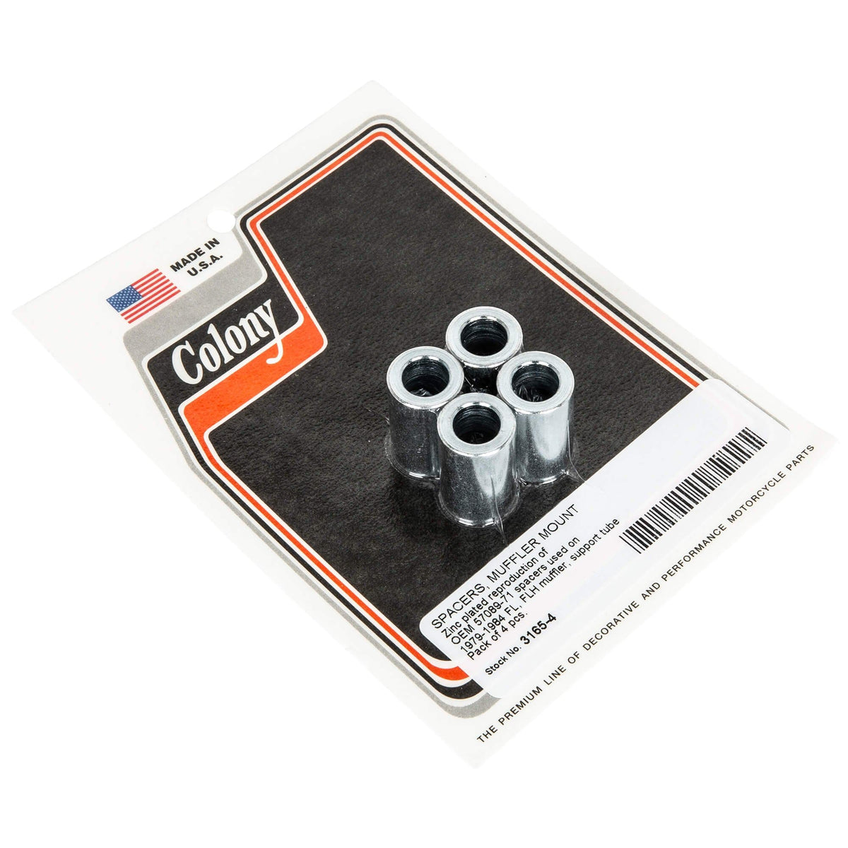 Colony Machine #3165-4 Muffler Mount Spacers 1979-1984 Harley