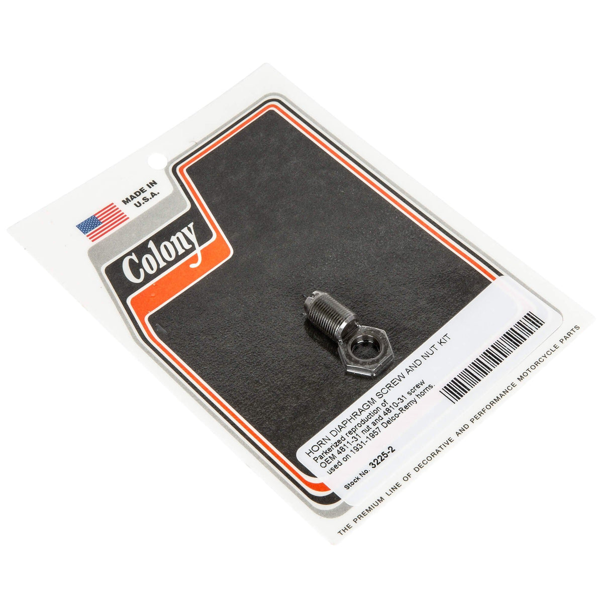 Colony Machine #3225-2 Delco-Remy Horn Diaphram Screw & Nut Kit