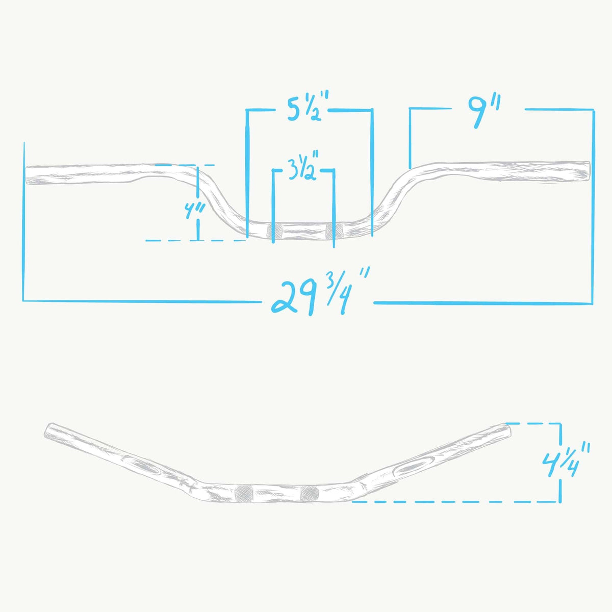 Lowbrow Customs Super Four Bar Handlebars 1 inch Chrome