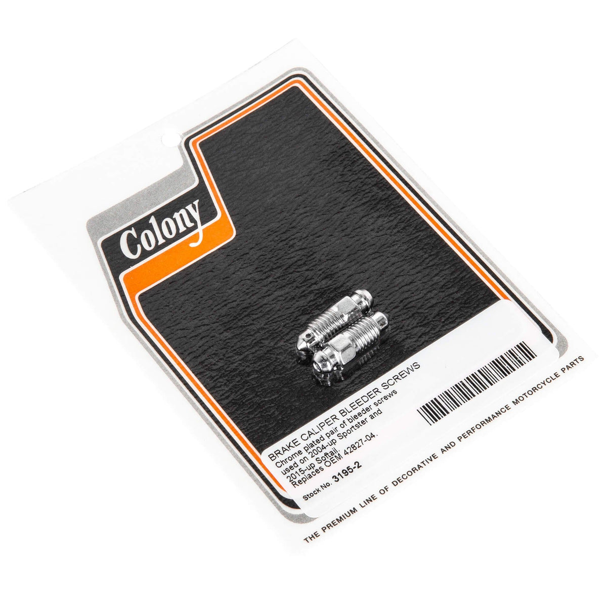 Colony Machine #3195-2 Brake Caliper Bleeder Screws 2004-Up Harley