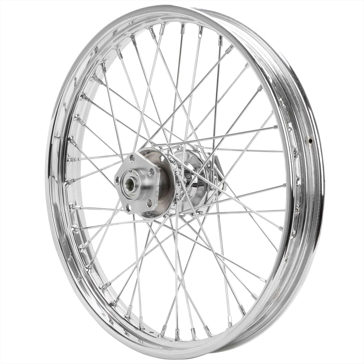 Mid-Usa 21 x 2.15 Chrome Complete Front Wheel fits Harley-Davidson
