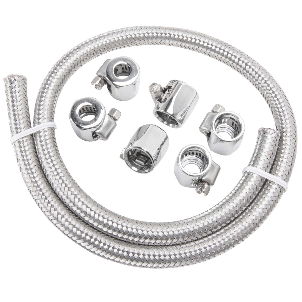 Cycle Standard 1/4 inch Braided Stainless Fuel Line Kit Lowbrow Customs