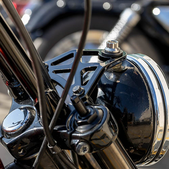 Bare-Bones Headlight Mount for 39mm Harley-Davidson Front Ends - Chrome