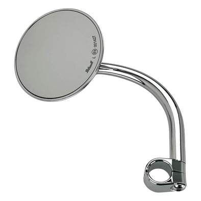 Utility Mirror Round CE Clamp-on Mount - 7/8 inch Handlebars - Chrome