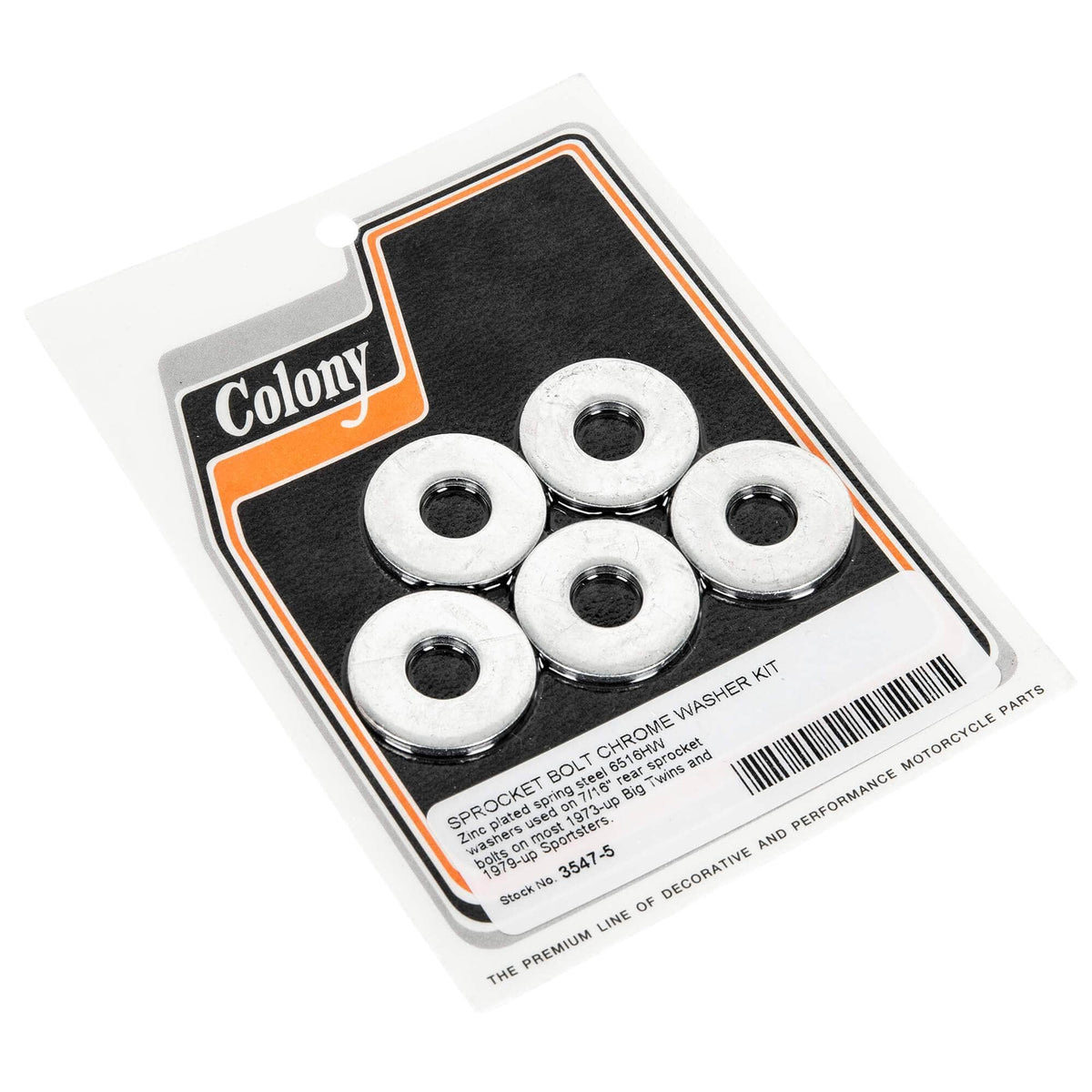Colony Machine #3547-5 Sprocket Bolt Washer Kit 1973-Up Harley