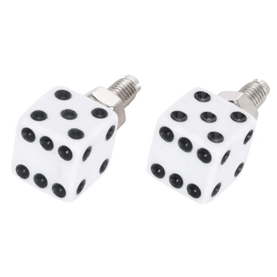 Dice License Plate Bolts - White