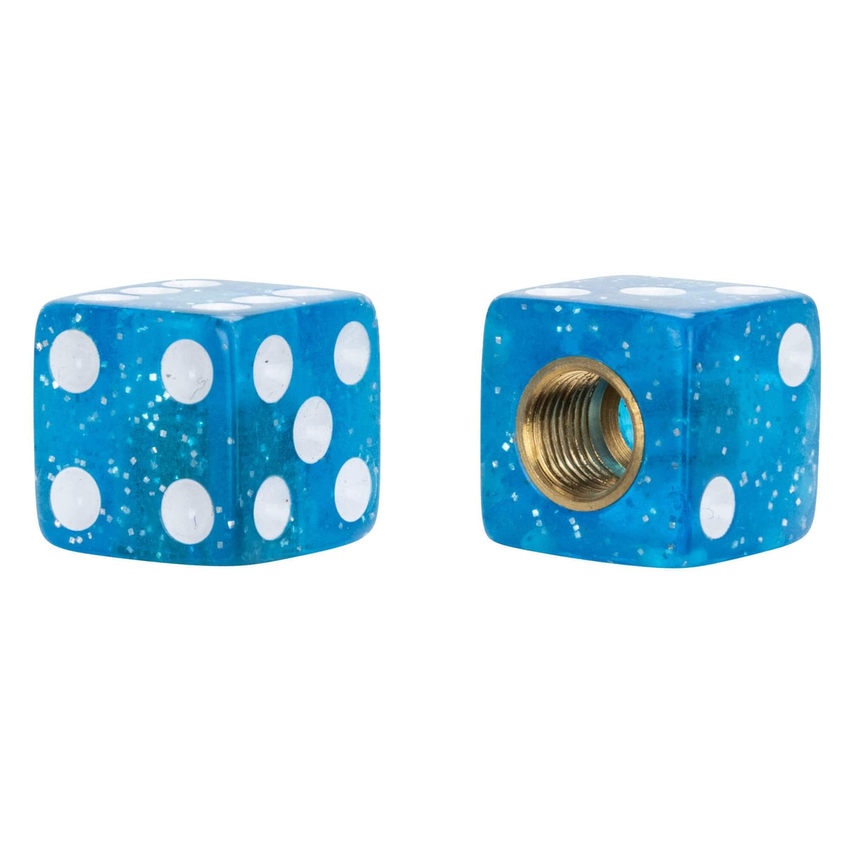 4X Gold Glitter Dice Tire Valve Stem Caps - Universal Fit For Car, Truck, Bike, Bicycle, BMX