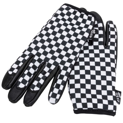 Black & White Checkers Mesh Top Gloves