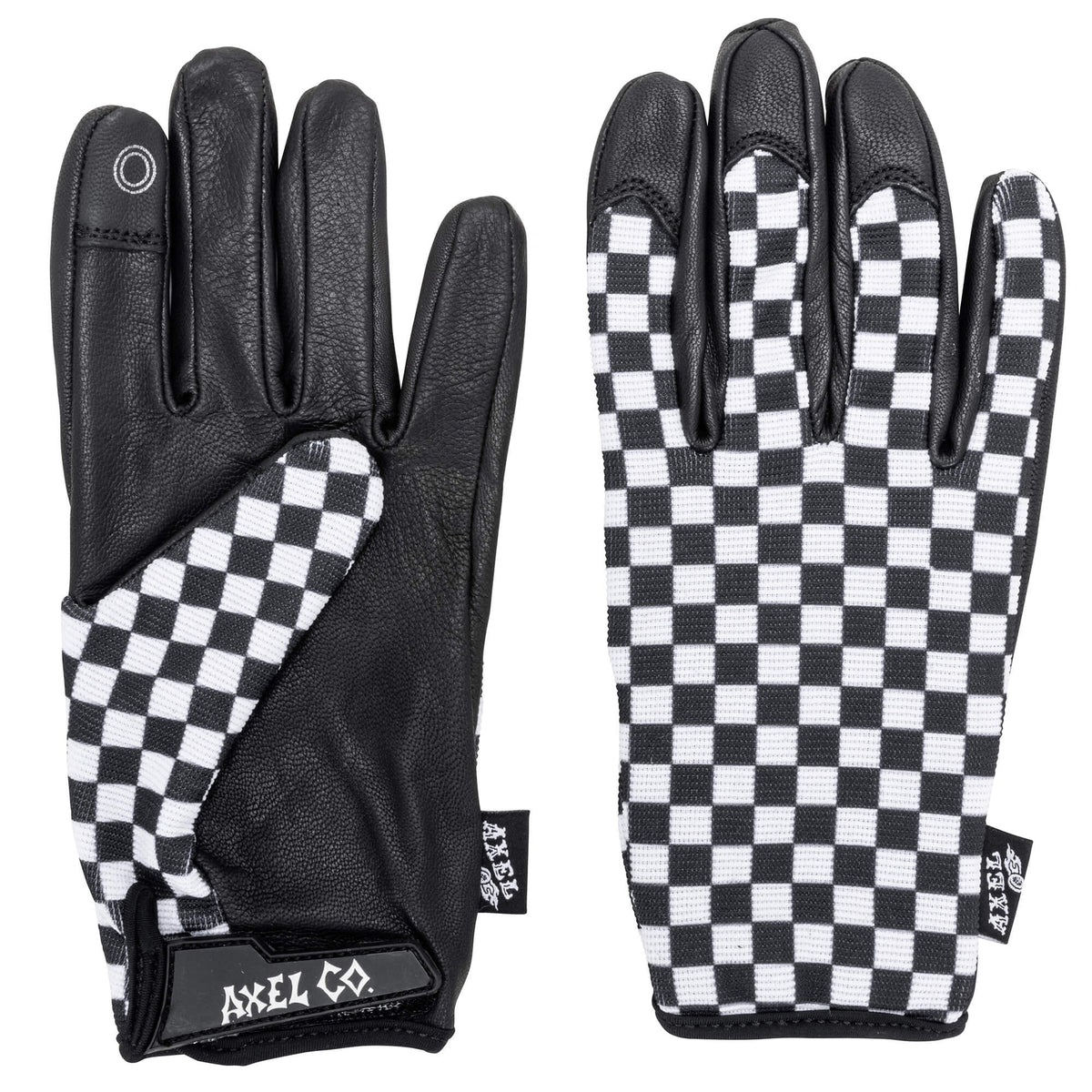 Axel Co. Black & White Checkers Mesh Top Gloves Lowbrow Customs