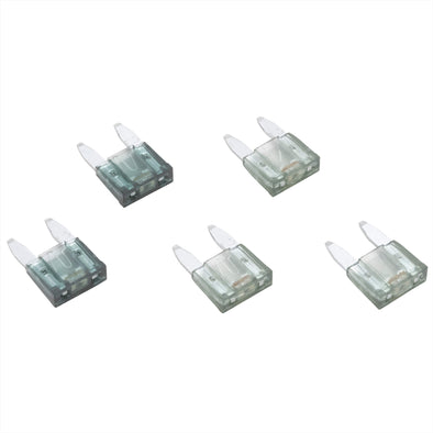 Blade Type LED Detector Mini Fuse 5-Pack - Grey 2 Amp