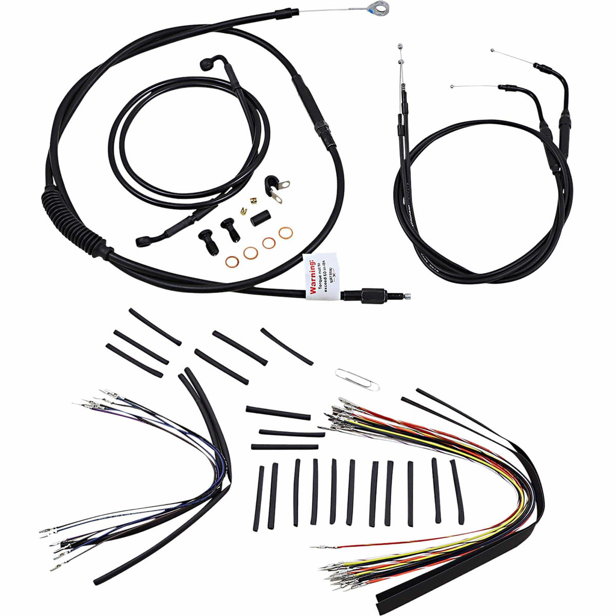 Burly Brand Complete Handlebar Cable/Brake Line Kit for 14