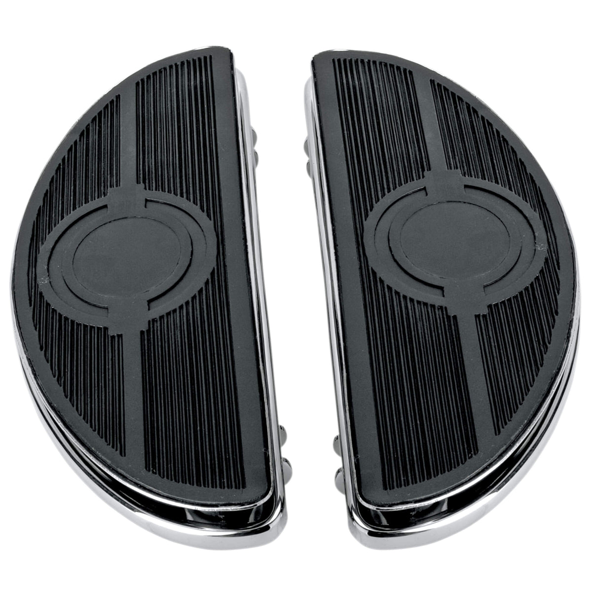 Drag Specialties Vintage Style Half Moon Floorboards - Chrome