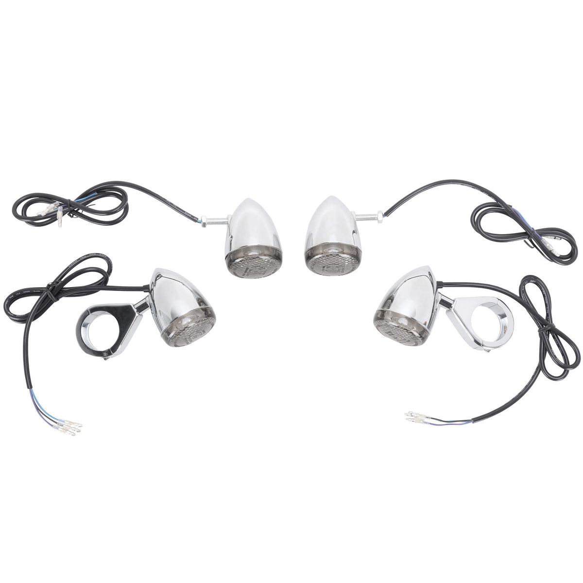 2 Inch Bullet Front & Rear LED Turn Signals Light With 1157 Base Smoked Lens Cover Chrome Visor Bezels Compatible Harley Sportster Dyna Street Glide Road Ki 2 Inch Bullet Front & Rear LED Turn Signals Light With 1157 Base Smoked Lens Cover Chrome Visor Bezels Compatible Harley Sportster Dyna Street Glide Road Ki