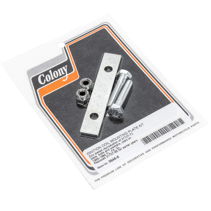 #3646-5 Ignition Coil Mounting Plate Kit 1965-1984 Harley-Davidson FL/FX/XL - Zinc Plated