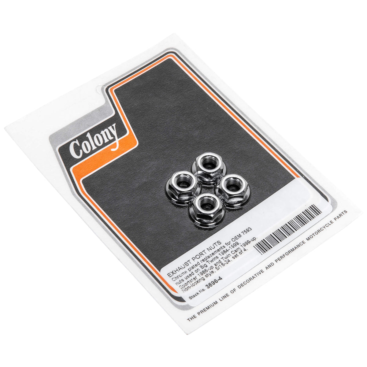 Colony Machine #3696-4 Exhaust Port Nuts 1984-1999 Harley-Davidson