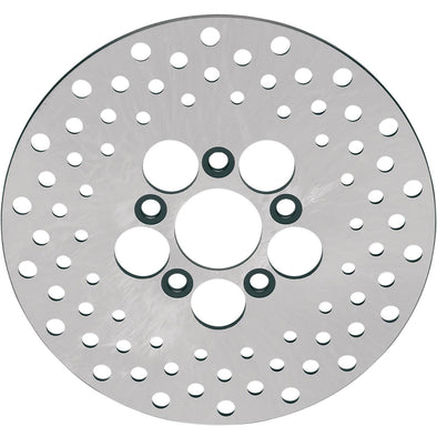 Drilled Stainless Steel Brake Rotor - 10 inches - Replaces Harley-Davidson OEM# 41807-73, 41813-79