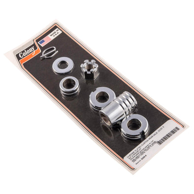 #2025-5 Rear Axle Nut Gooved Spacer Kit 2000-2007 Harley-Davidson Softail - Chrome Plated
