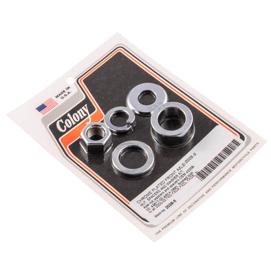 #2028-5 Front Axle Nut Smooth Spacer Kit 2000-2003 Harley-Davidson FXD/FXDX/FXDL/FXDS/XL - Chrome Plated