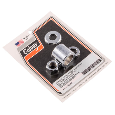 #2034-4 Front Axle Nut Smooth Spacer Kit 2000-2006 Harley-Davidson FLSTC - Chrome Plated
