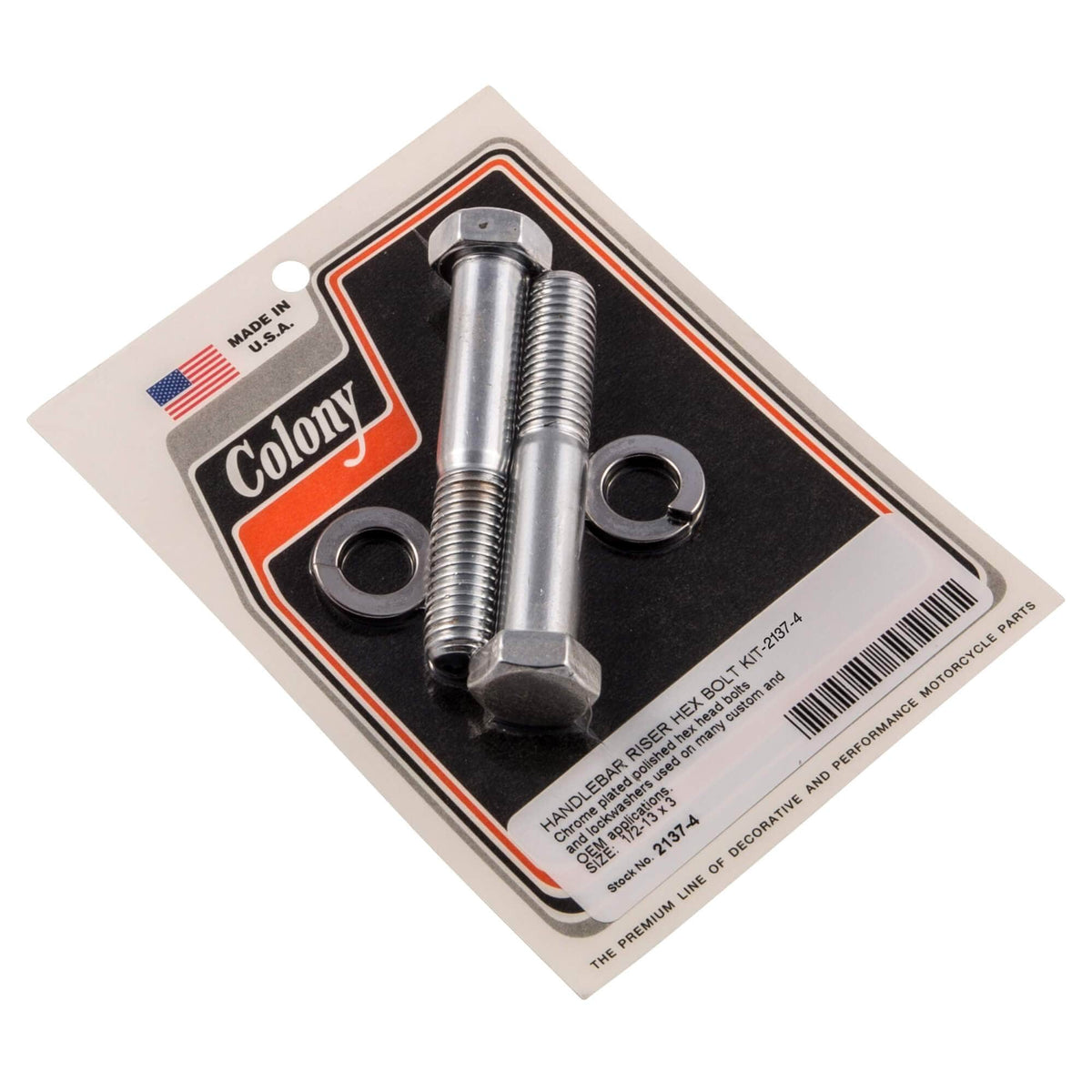 Colony Machine #2137-4 Handlebar Riser Hex Bolt Kit 1/2-13 x 3
