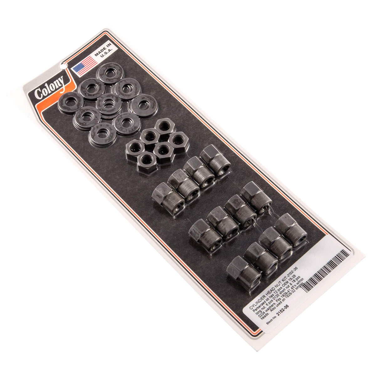 Colony Machine #2152-36 Cylinder Head Nut Kit 1929-1941 Harley