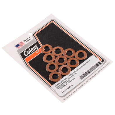 #2207-10 12mm Copper Brake Line Banjo Bolt Crush Washers OEM# 45583-83 - 10 Pack
