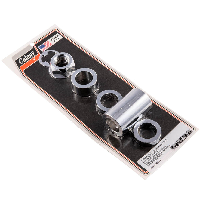#2512-7 Chrome Rear Axle Nut Spacer Kit Harley Softail 08-up