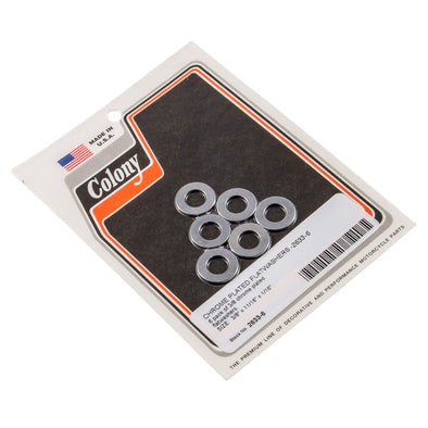 #2633-6 3/8 inch Plated Flat Washers - 6 Pack - Chrome Plated