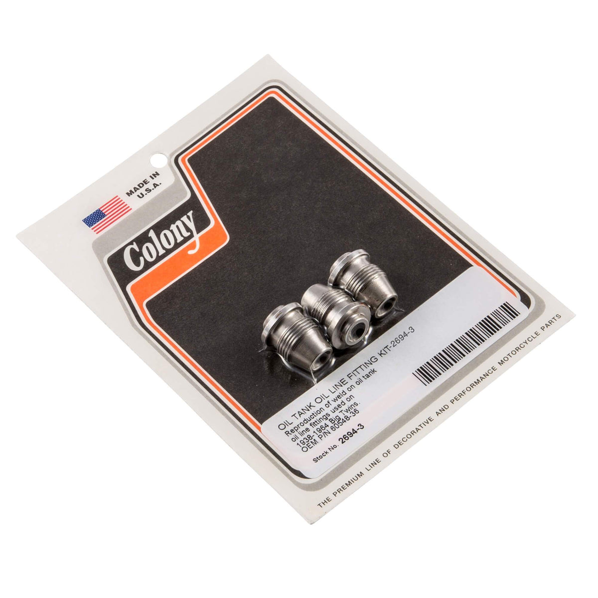 Colony Machine 26943 Oil Tank Oil Line Fitting Kit 19381964 Harley