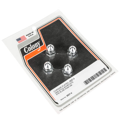 #2837-4 5/16-18 Acorn Nuts - Harley-Davidson OEM Style - 4 Pack - Chrome Plated