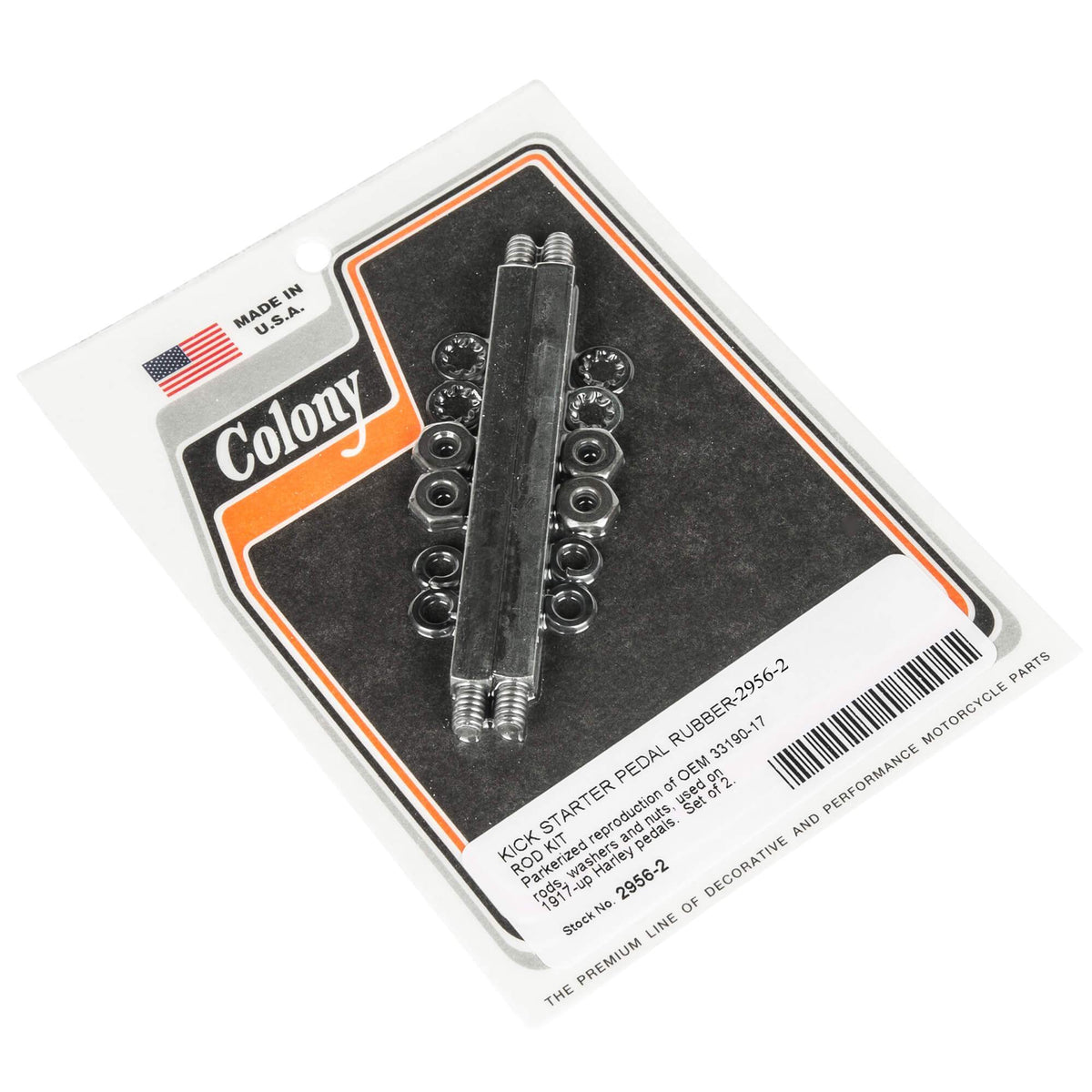 colony pedals Colony Machine #2956-2 Kick Starter Pedal Rubber Rod Kit 1917-Up Harley-Davidso