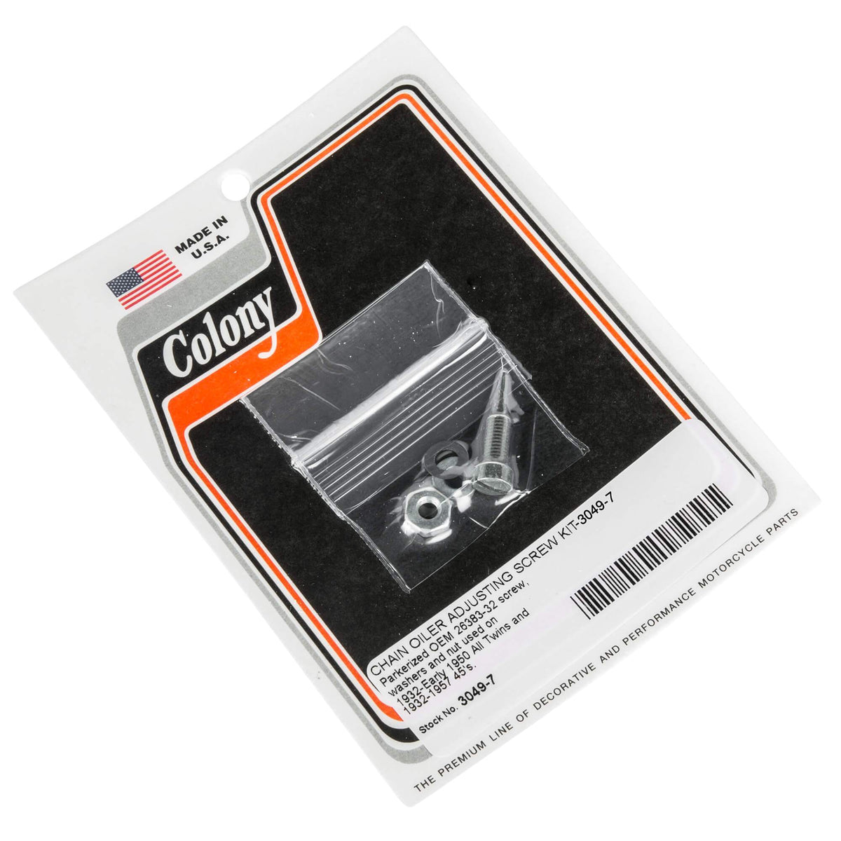 Colony Machine 30497 Chain Oiler Adjusting Screw Kit 1932E1950