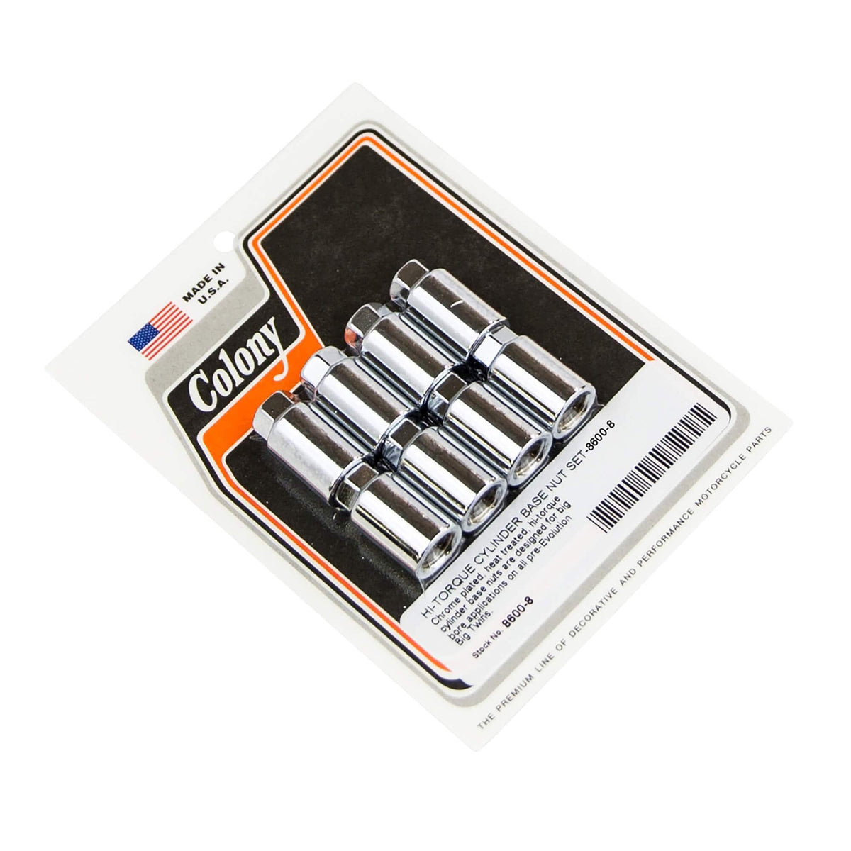 Colony Machine #8600-8 Hi-Torque Cylinder Base Nut Set Harley