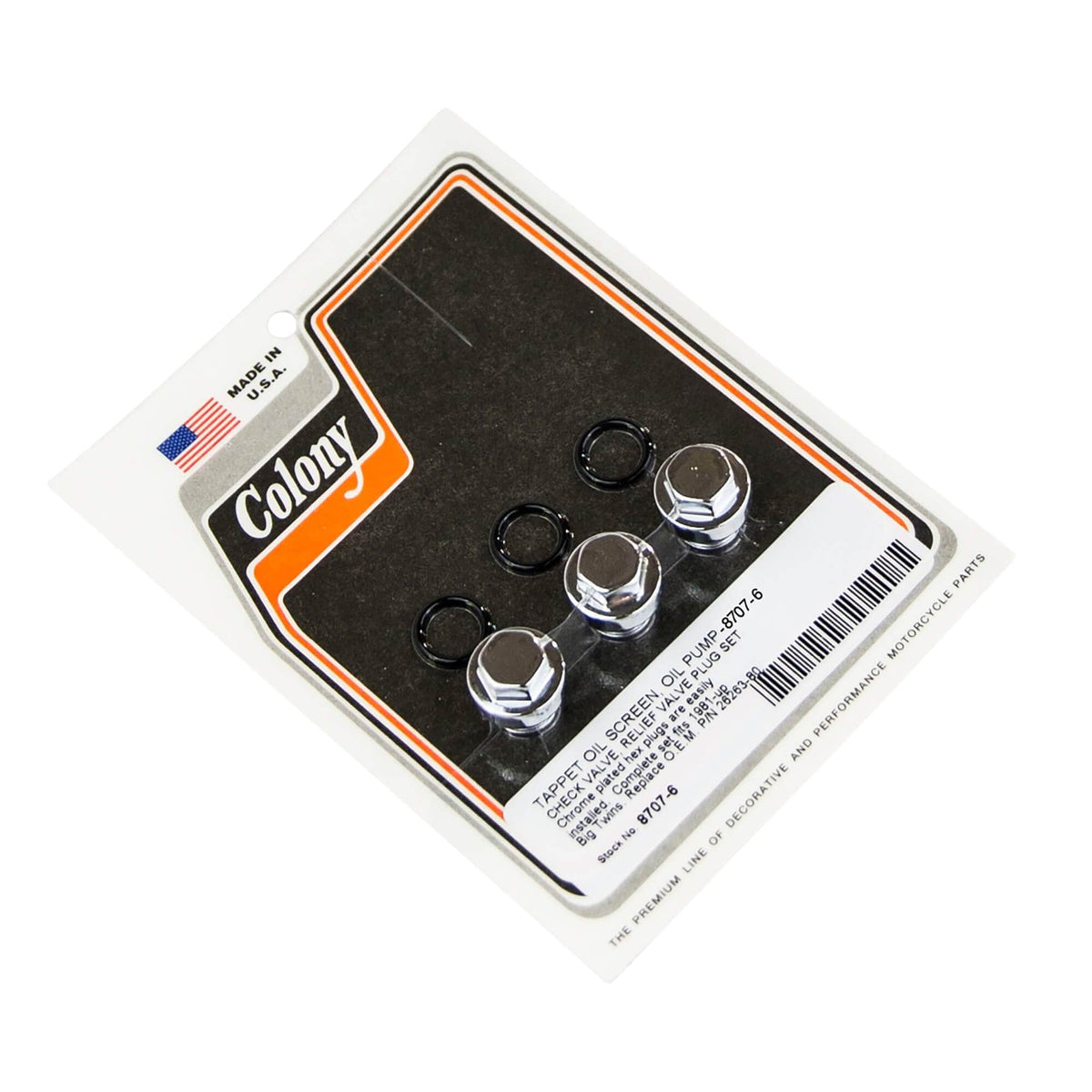 Colony Machine #8707-6 Tappet Oil Screen/Oil Pump Check Valve