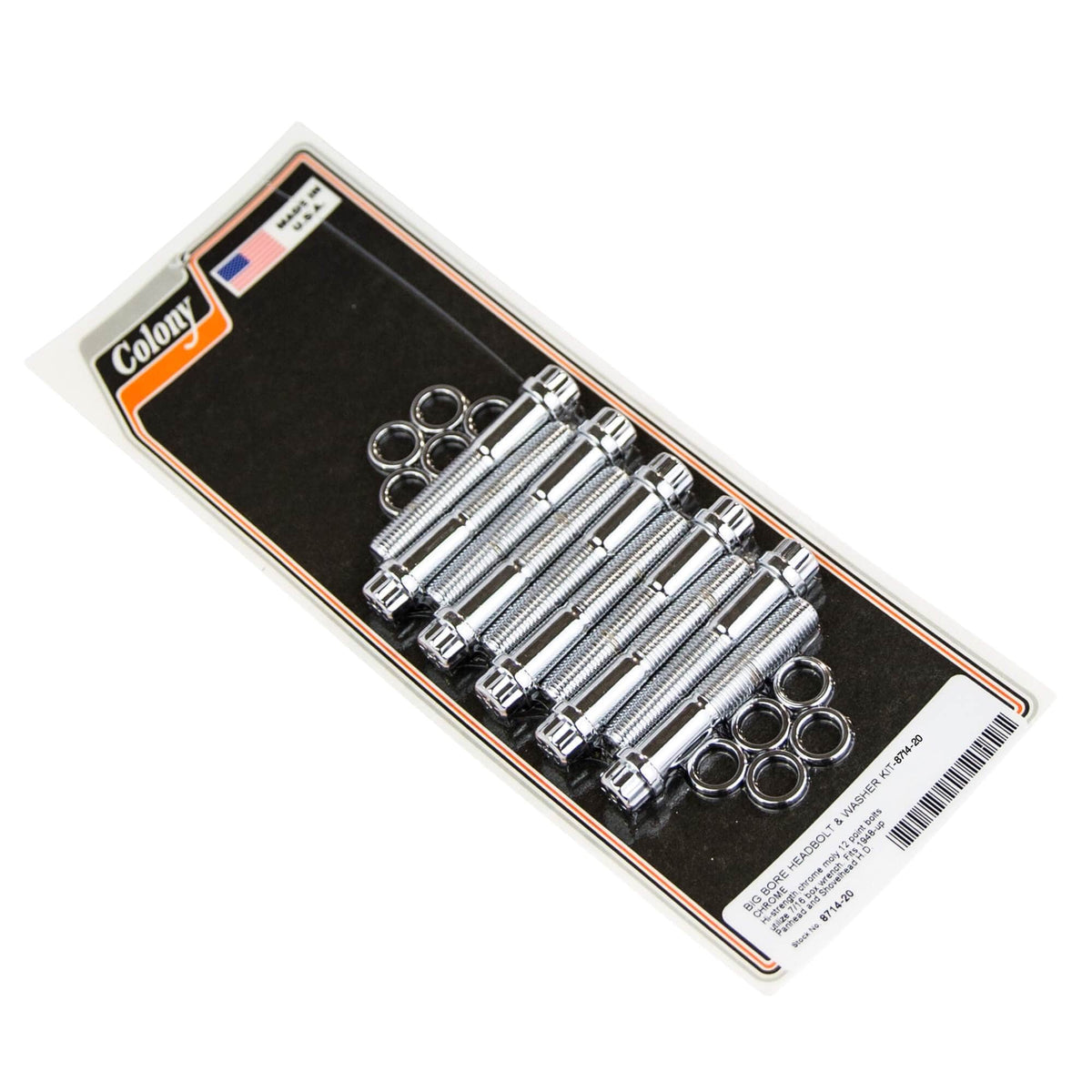 Colony Machine #8714-20 Big Bore Headbolt & Washer Kit 1949-Up