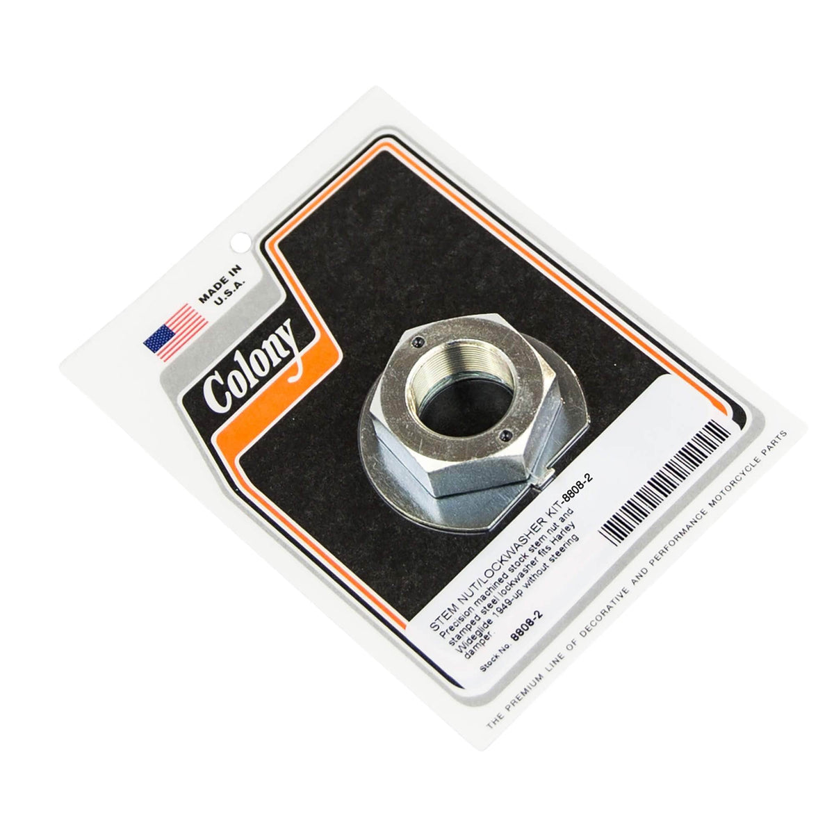 Colony Machine #8808-2 Stem Nut/Lockwasher Kit 1949-Up Harley