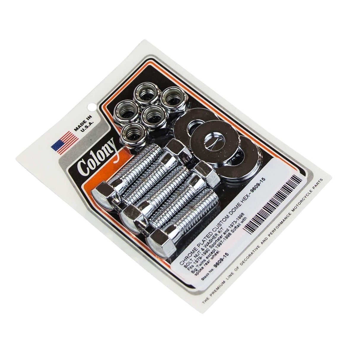 Colony Machine #9609-15 Hex Bolt & Washer Kit Rear Wheel 1973-1998