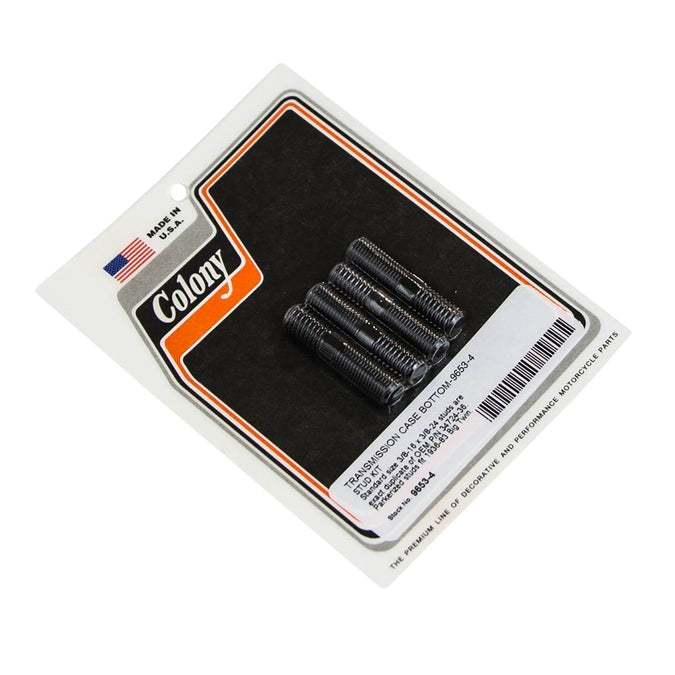 #9653-4 Transmission Case Bottom Stud Kit 1936-1983 Harley-Davidson Big Twins - Parkerized