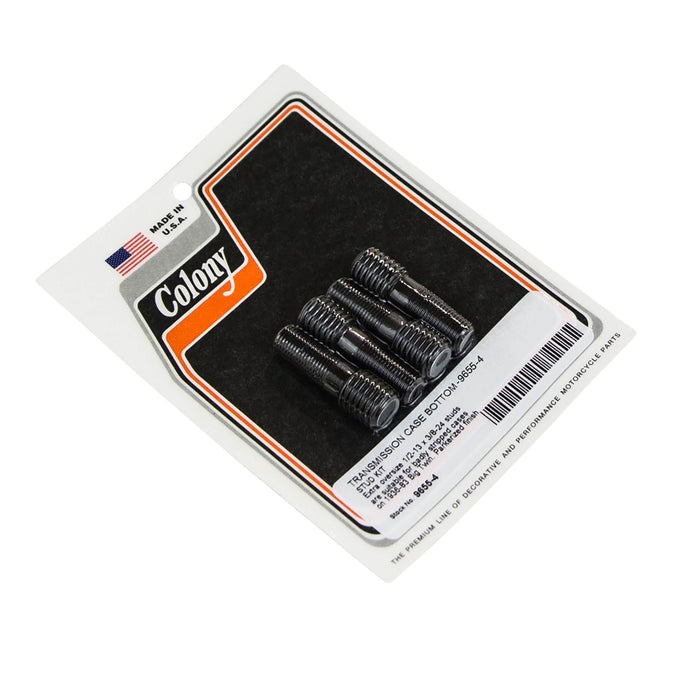 #9655-4 Extra Oversize Transmission Case Bottom Stud Kit 1936-1983 Harley-Davidson Big Twins - Parkerized