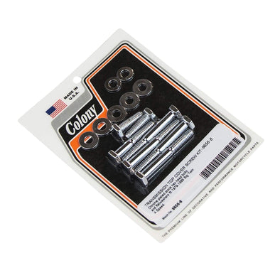 #9656-8 Transmission Top Cover Screw Kit 1979-1985 Harley-Davidson Big Twin - Chrome Plated